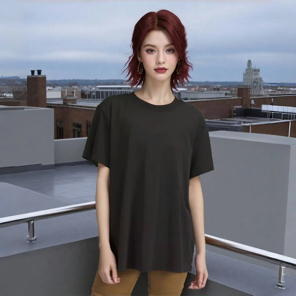 เสื้อยืดคอกลม สีพื้น เกรดพรีเมี่ยม ใส่ได้ทั้งหญิง-ชาย thumbnail 5