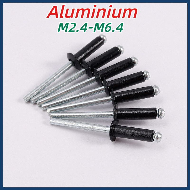 [MX1] หมุดย้ำแบบบอดหัวกลมอลูมิเนียมสีดำ Blind Rivet หมุดหัวกลมสีดําอลูมิเนียม M2.4-M6.4 หมุดย้ําแกนหัวกลม