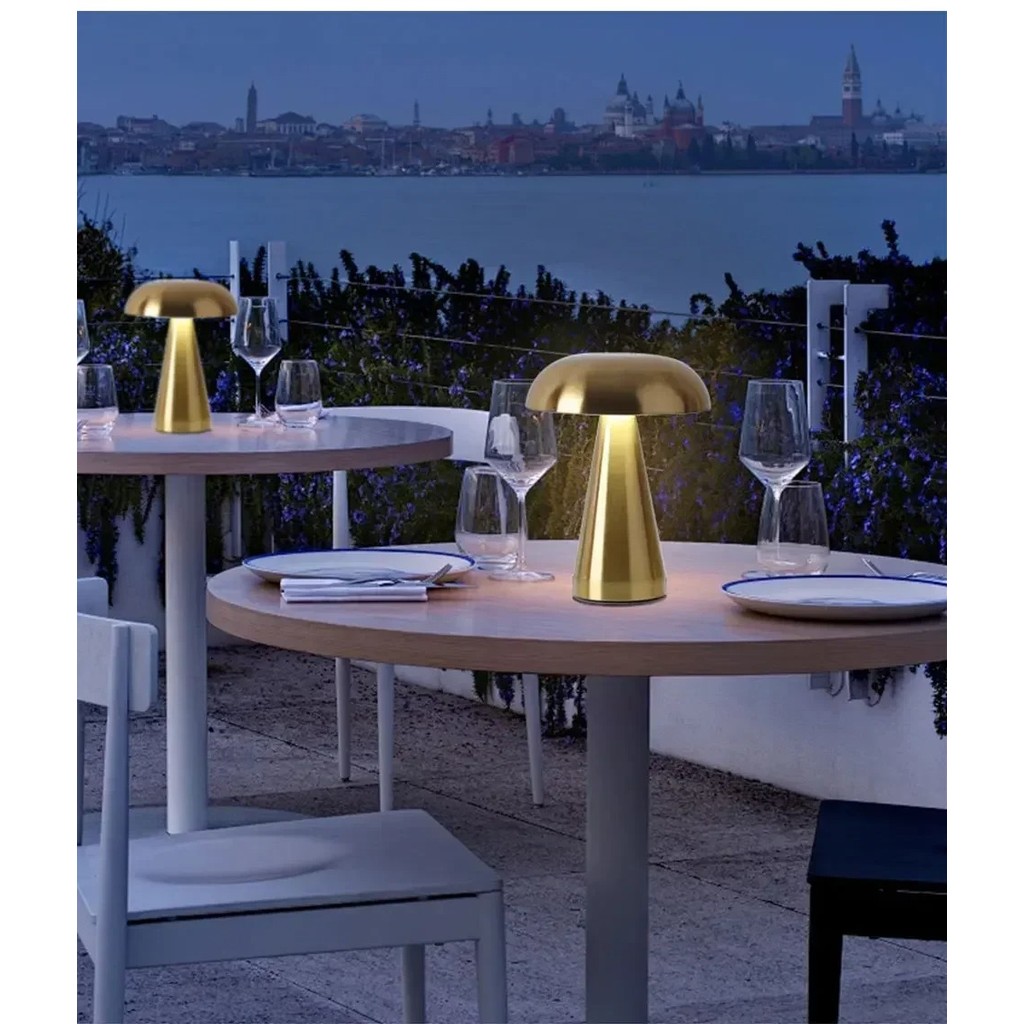 เห็ดสัมผัสเดสก์ท็อปไฟกลางคืนโคมไฟ นํา ไร้สายแบบชาร์จไฟได้สําหรับร้านอาหารโรงแรมตกแต่งห้องนอน - รูปที่ 6