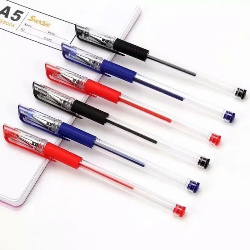 CF HOME ปากกาหมึกเจล ปลอกใส 0.5mm แพ็ค 8ด้าม 3สี - ปากกาเจล เครื่องเขียน ปากกา ปากกาถูกๆ gel ink pen