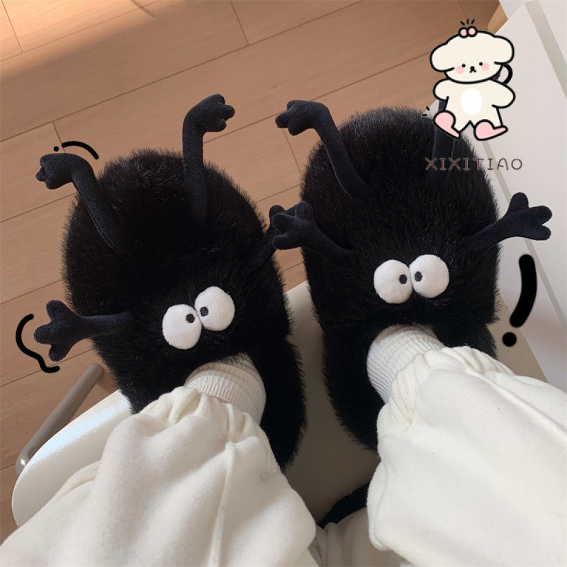 Xitiao ฤดูหนาว Soft Sole ห้องนอนรองเท้าแตะผ้าฝ้ายหญิงน่ารัก Creative Briquettes ให้อบอุ่นสบาย