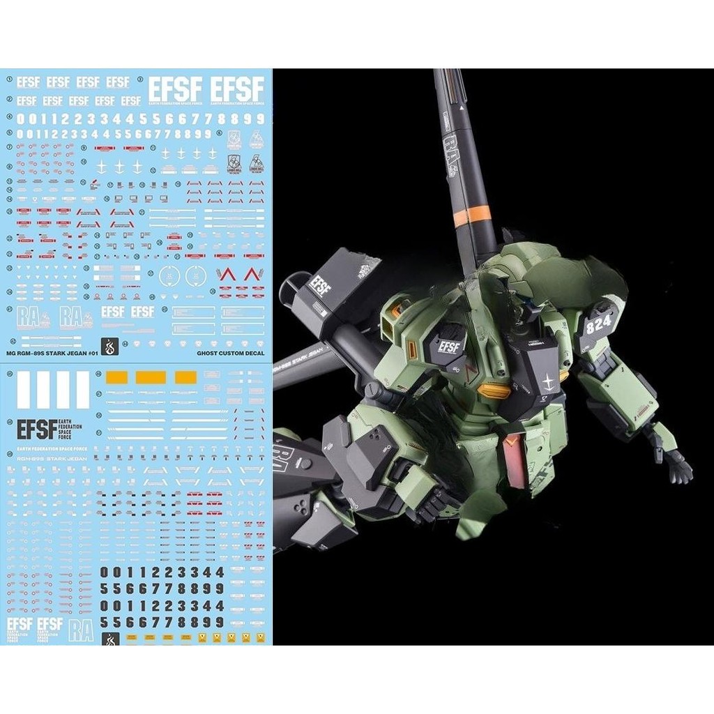 Yan GHOST MG RGM-89S STARK JEGAN WATER SLIDE DECAL (YANMG021)