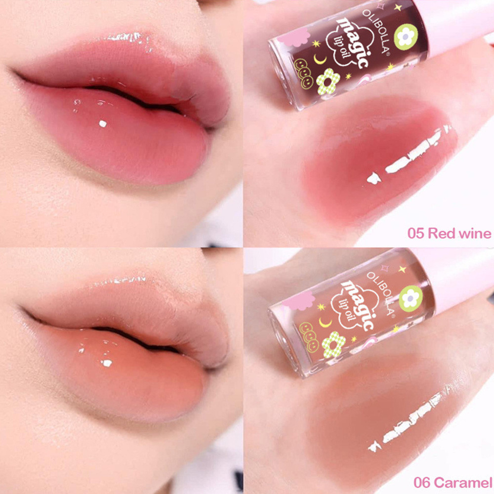 ใหม่ ลิปกลอส Magic lip oil เมจิกลิปออยล์ ลิปออยซ้อก้าด ลิป กลอส ลิปซ้อการ์ด ลิปสติก เครื่องสําอาง Lip Glaze 【goob】
