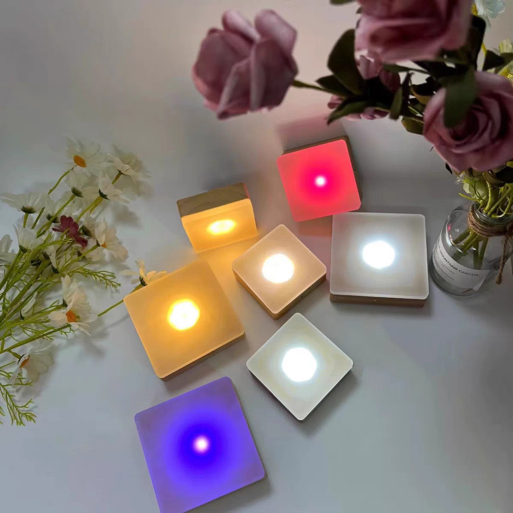 Yonii LED 6/8 / 10CM ฐานไม้เนื้อแข็ง, ไฟกลางคืนคริสตัลไม้เนื้อแข็ง, หัวเตียงสร้างสรรค์ DIY ฐานโคมไฟตั้งโต๊ะ ราคา ถูกที่สุด ดีลบีเคเค แกลเลอรีภาพที่ 7