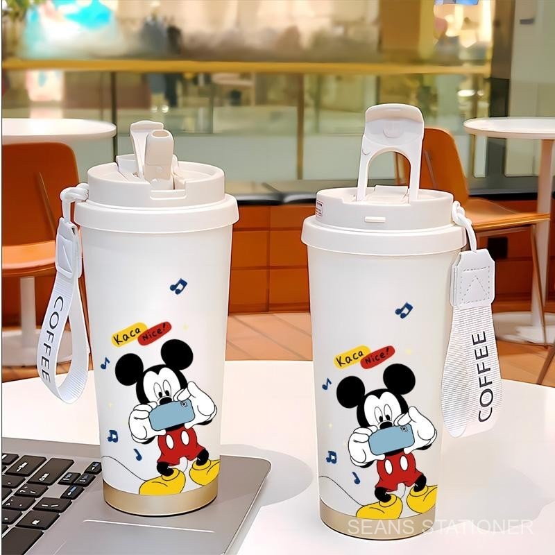แก้วกาแฟมิกกี้ แบบหุ้มฉนวน ใส่รูปถ่ายได้ ขนาดใหญ่ A-Type ความจุขนาดใหญ่ 316 เกรดอาหาร พร้อมสายสะพาย แก้วเก็บความเย็น ISHP