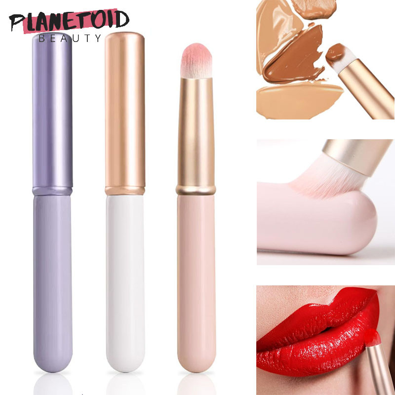 แปรงทาปาก แปรงลิปสติก แต่งหน้า Blending Applicator ลิปกลอส Wands Applicator ชุดเครื่องมือพร้อมฝาปิด