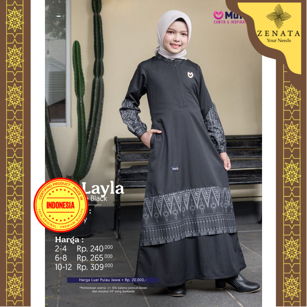 Layla Eid Sarimbit, Gamis เด็กผู้หญิงสีดํา, Little Mutif Layla by Mutif