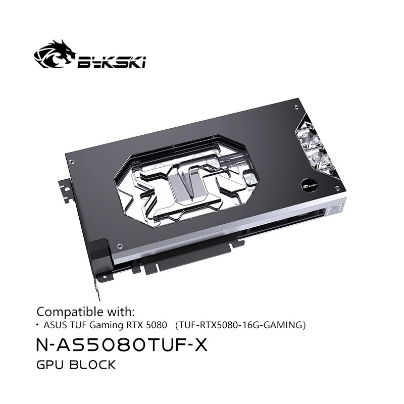 Bykski GPU Block ใช้สําหรับ ASUS TUF Gaming RTX 5080/TUF Gaming RTX 5070 Ti OC Edition หม้อน้ําระบาย