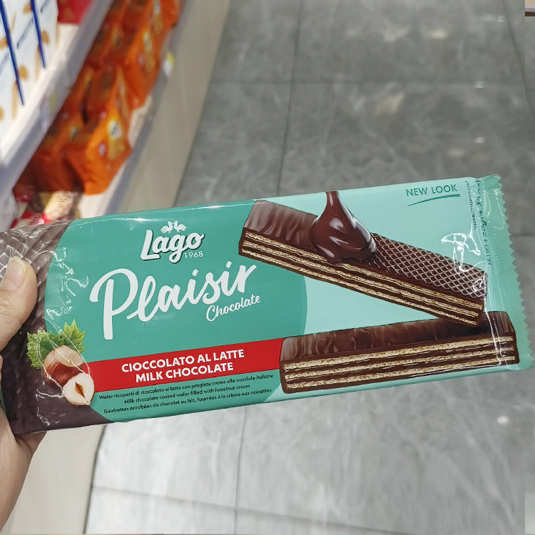 นําเข้า LAGO Adilia Dark Chocolate Sandwich Wafer Biscuits Hazelnut Milk Chocolate Wafer Casual Snac