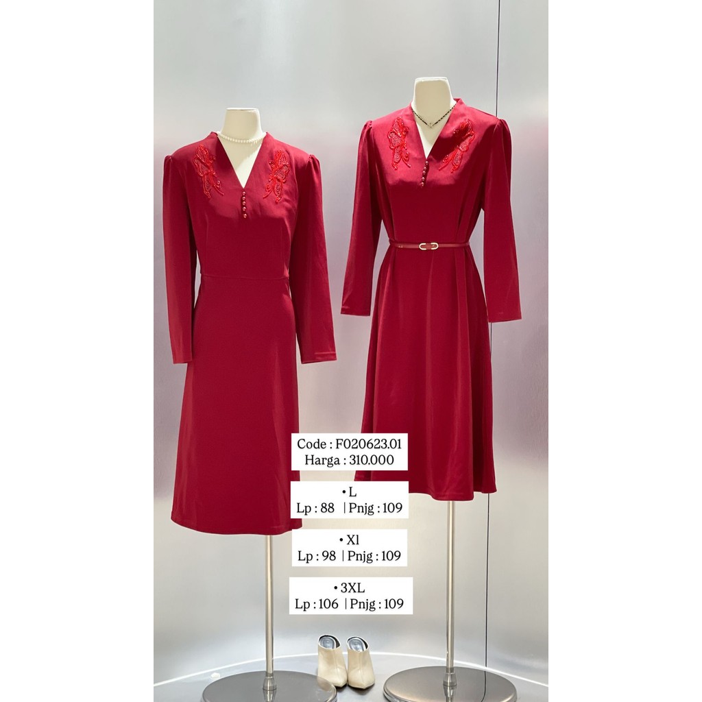 MERAH RED DRESS DD-020623.01-ง