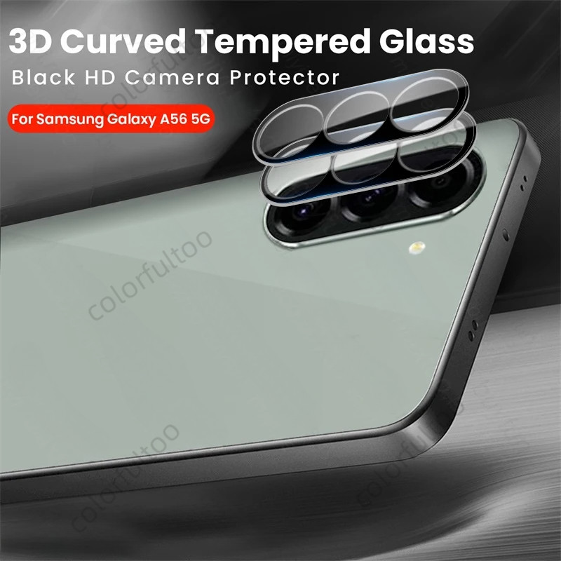 SAMSUNG สีดํากล้องเลนส์สําหรับsamsung Galaxy A06 A 06 A16 LTE A26 A36 A56 A16LTE 4G 5G 3Dโค้งกระจกนิ