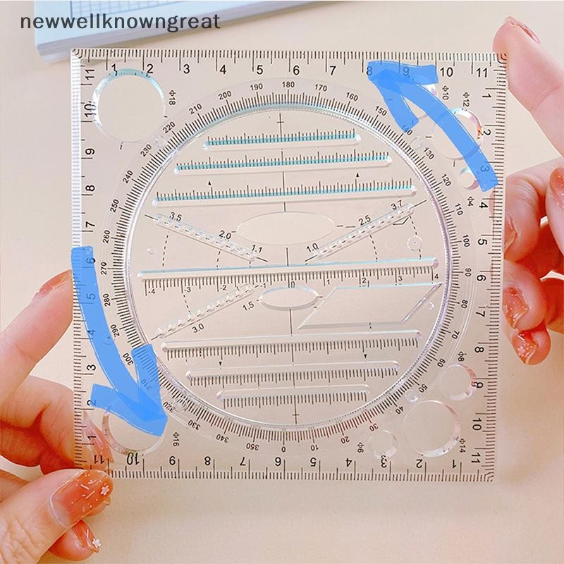 Newwellknowngreat Angle Geometric Drawing Template Circle Maker ไม้บรรทัดวาดรูป มัลติฟังก์ชั่น CAD