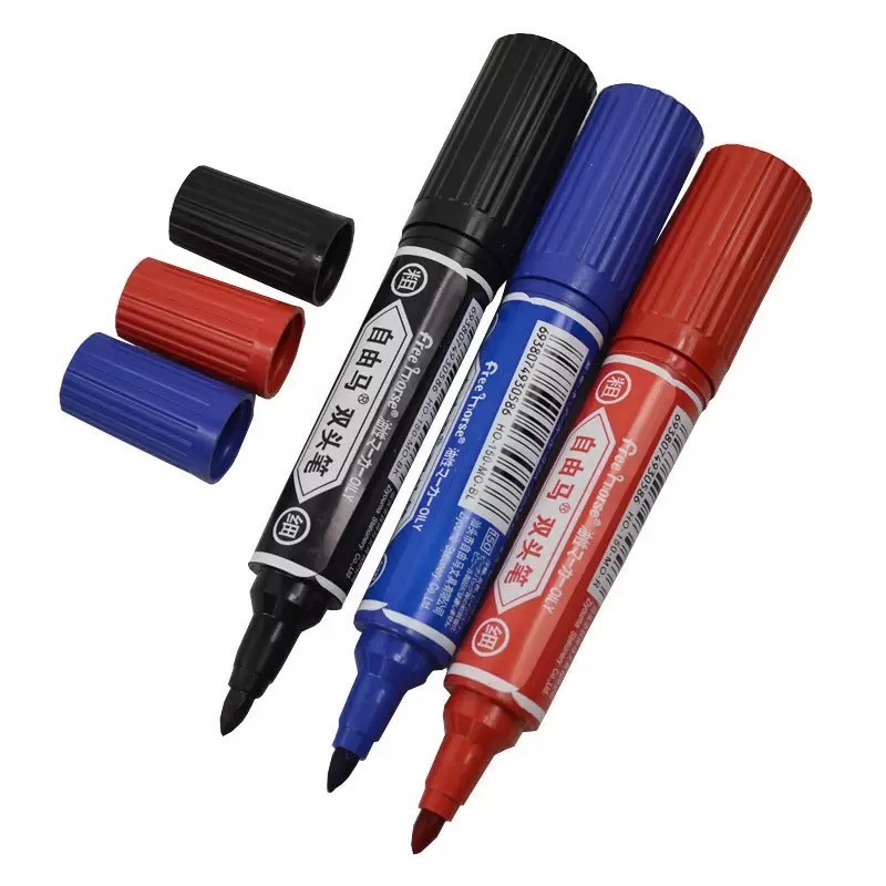 IREMAXMALL ตราม้า ปากกาเคมี ปากกามาร์คเกอร์ 2 หัว Horse twin tip permanent marker