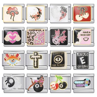 สร้อยข้อมือโมดูลอิตาลี ทําเอง ไทเทเนียมเหล็กรูปแบบเชื่อมชุบท…