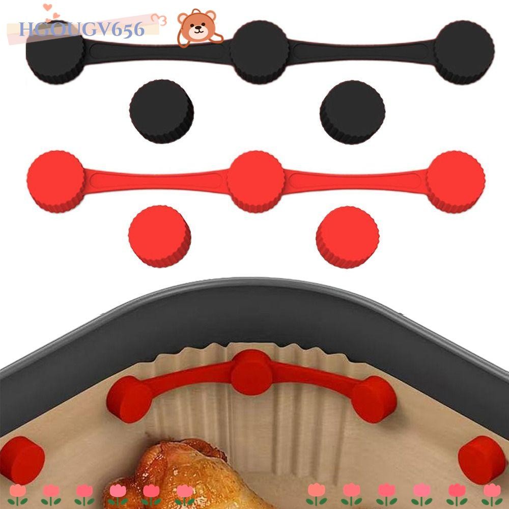 Hgougv656 1 ชิ้นแม่เหล็กทอดอากาศ,ที่ถอดออกได้ Non-Scratch Air Fryer แม่เหล็กหัวเข็มขัดซิลิโคน, นํากลับมาใช้ใหม่ได้อย่างปลอดภัยสําหรับกระดาษรอง