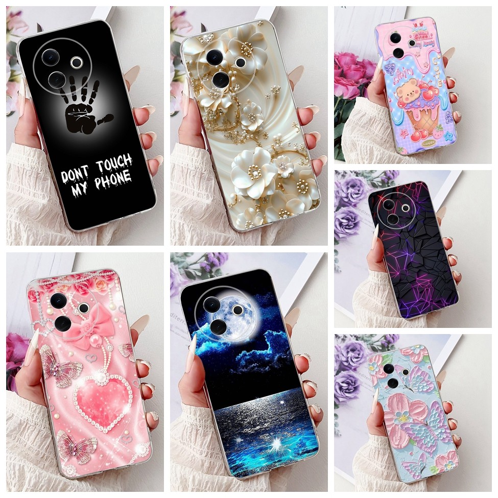 สําหรับ Vivo Y39 5G V2436 แมวน่ารักแฟชั่นดอกไม้การ์ตูน Cool Clear TPU ปกหลังสําหรับ Y39 Vivo 5G เคสโ