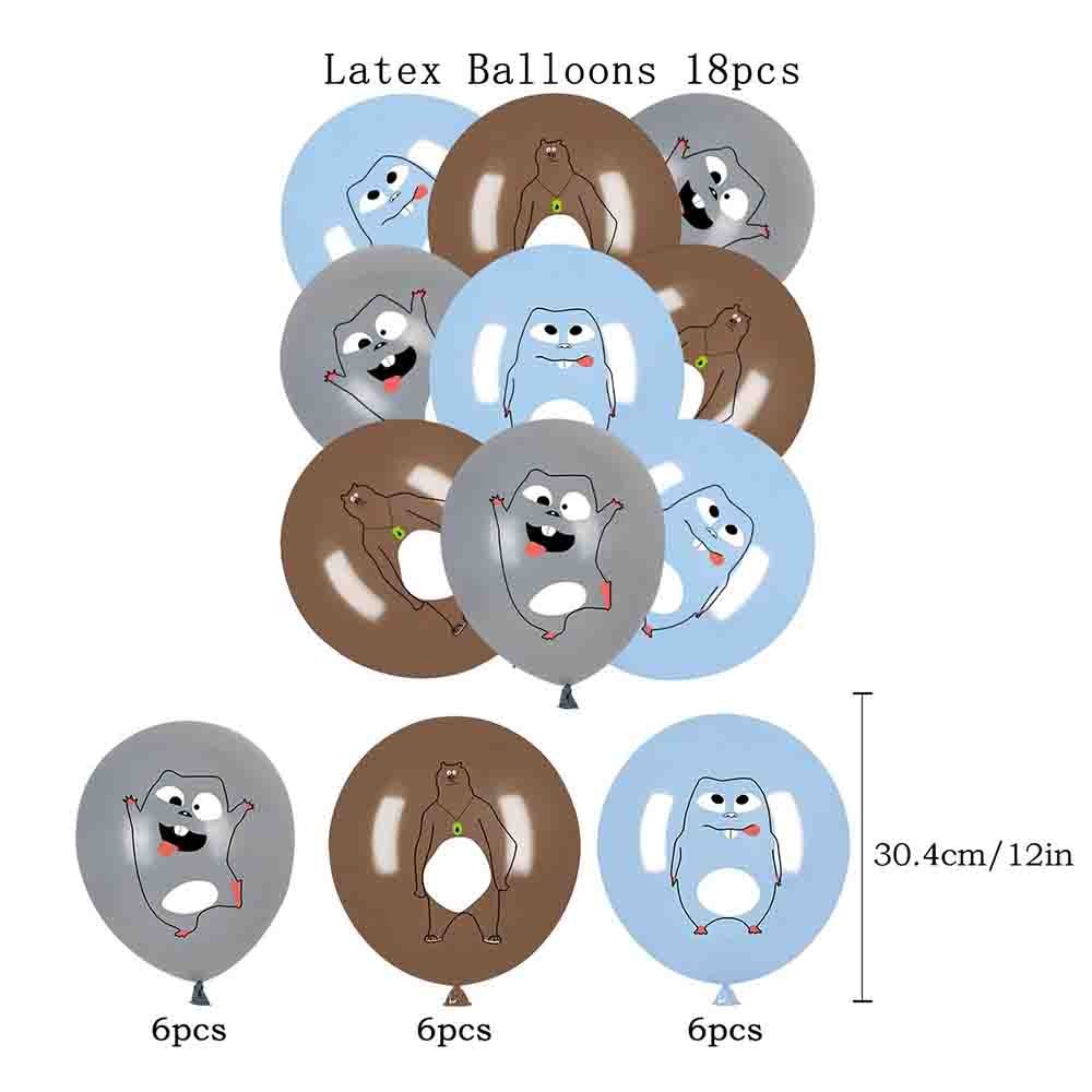 Cartoon Grizzy and the Lemmings party decorations Set Banner Balloons Cake Topper