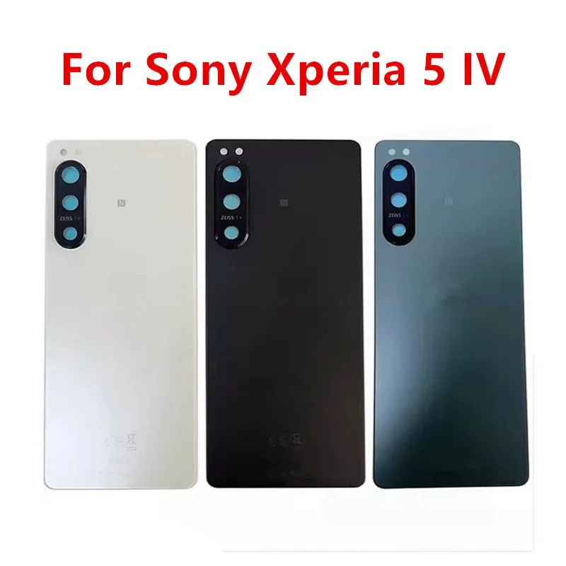 1pcs Xperia5IV 5IV สําหรับ Sony Xperia 5 iv X5iv แบตเตอรี่ปกหลังซ่อมเปลี่ยนประตูด้านหลังกรณี + เลนส์