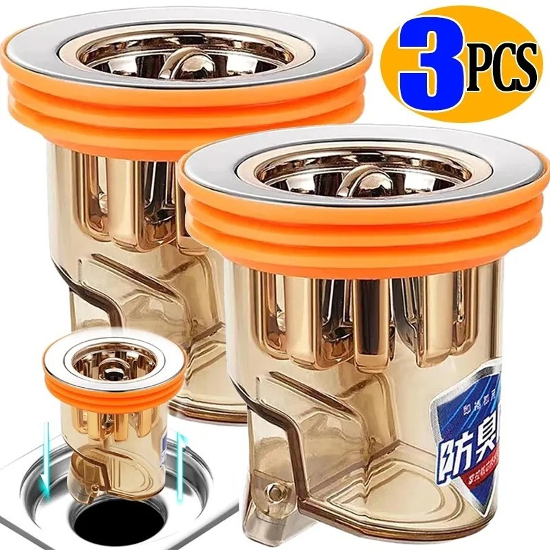 ท่อระบายน้ํา กันกลิ่น กันแมลง สําหรับห้องน้ํา 1 3 ชิ้น