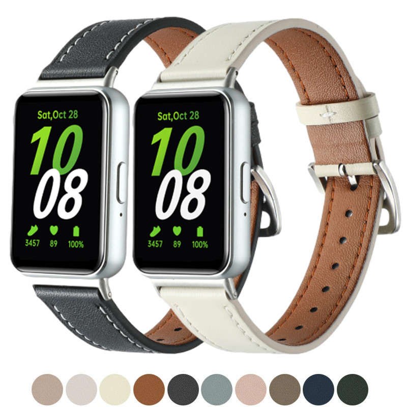สายนาฬิกาข้อมือ หนังวัวแท้ อุปกรณ์เสริม สําหรับ Samsung Galaxy Watch Fit 3 Band Samsung Galaxy Fit 3