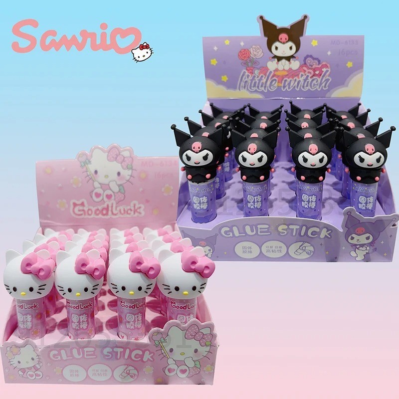 Sanrio กาวแท่ง Kuromi Hello Kitty แห้งเร็ว ปากกา Diy กาวที่แข็งแกร่งมาก แท่งกาว อุปกรณ์เครื่องเขียน สํานักงาน โรงเรียน