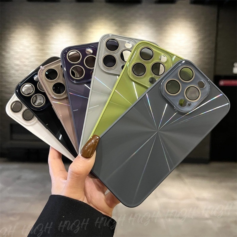 เคสโทรศัพท์ซิลิโคน แบบนิ่ม กันกระแทก ป้องกันเลนส์กล้อง ลายโลโก้ หรูหรา สําหรับ iPhone 15 14 13 12 11 Pro Max