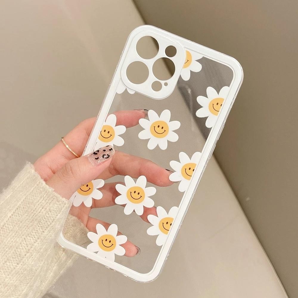 เคสโทรศัพท์มือถือ ซิลิโคนนิ่ม TPU ใส กันกระแทก ลายเลม่อน ดอกเดซี่ สําหรับ Samsung Galaxy A55 A54 A14 M54 A35 5G A15 A25 S24 Ultra S23 Plus