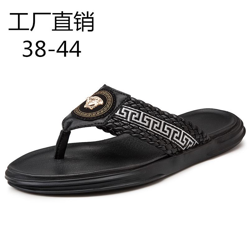 2024 สไตล์ใหม่ผู้ชาย Flip-Flops รองเท้าแตะชายหาด หนังแท้ พื้นหนา สําหรับกีฬา เดินป่า กลางแจ้ง [แฟชั่นต้องมี]