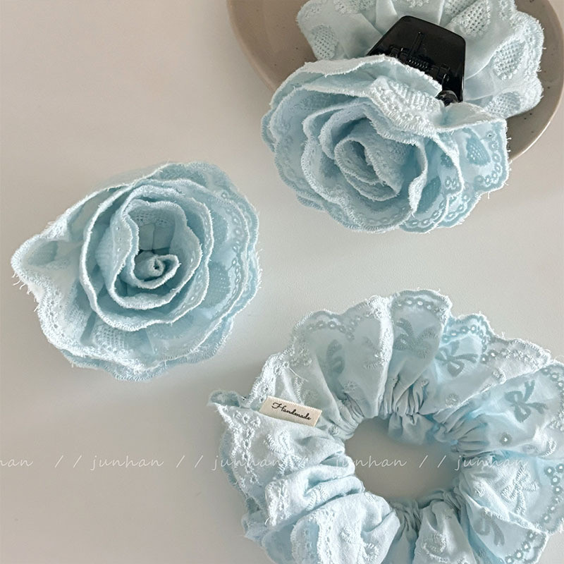กิ๊บติดผม ลายดอกไม้ ฉลาม สีฟ้า สําหรับผู้หญิง