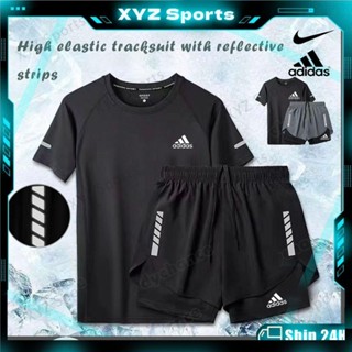 【2 ชิ้น/เซต】ชุดว่ายน้ํา กางเกงขาสั้น แห้งเร็ว พลัสไซซ์ สําหร…