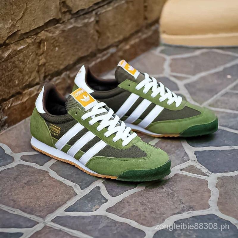 Adidas DRAGON GREEN WHITE SOLGUM รองเท้าผ้าใบ ผลิตในอินโดนีเซีย