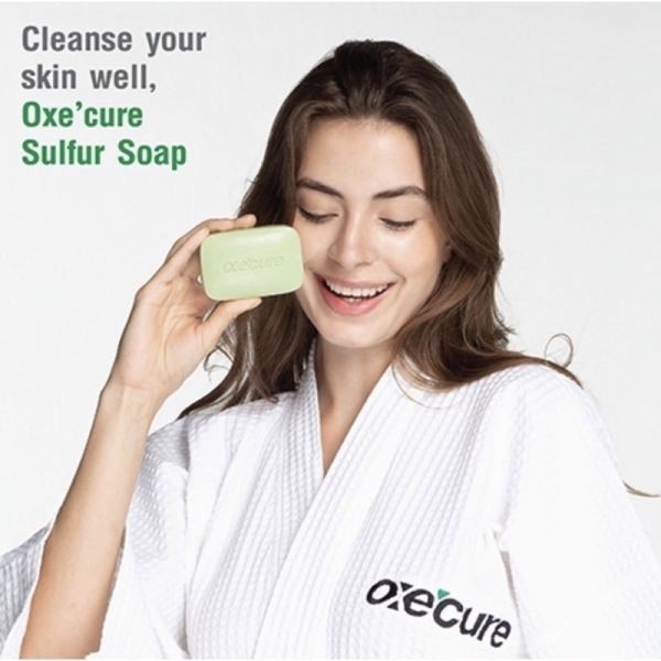Oxecure อ๊อกซี่ เคียว Sulfur Soap สบู่รักษาสิว บำรุงผิวและลดรอยสิว ป้องกันเกิดสิวซ้ำ ขนาด 30 g./100 g. รูปที่ 2