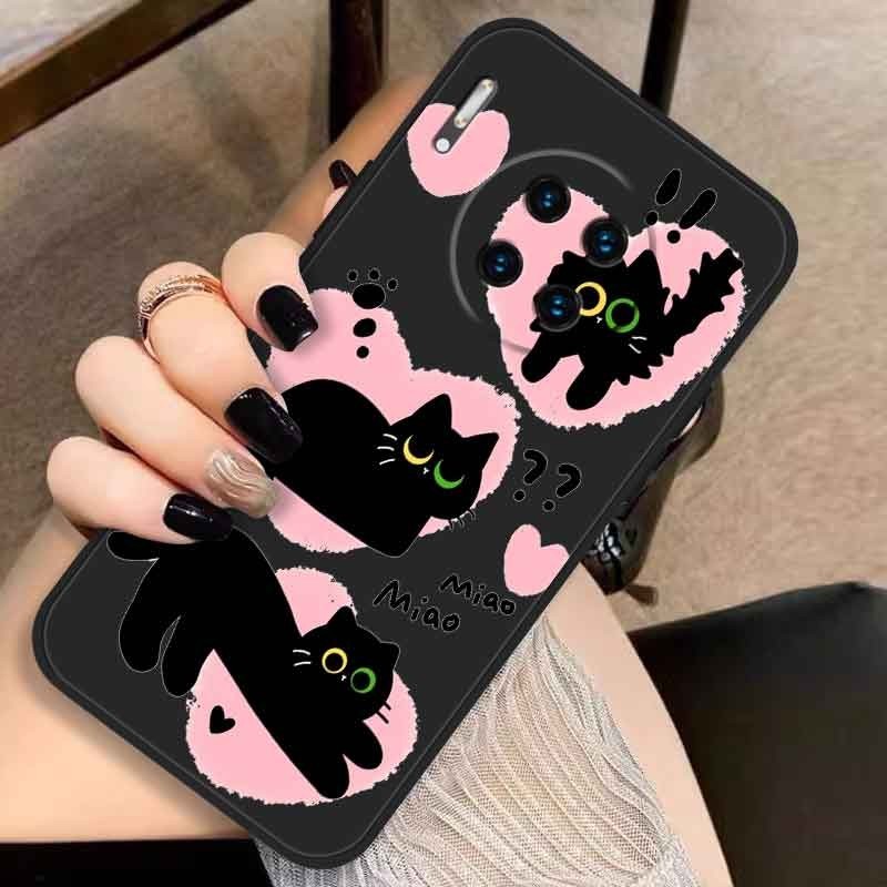 Dmy เคสซิลิโคนนิ่ม ลายแมว กันกระแทก สําหรับ huawei mate 30 40 10 20 20X P10 plus P20 lite P30 P40 P50 Y9 Prime 2019 honor 90 lite 5g - รูปที่ 2