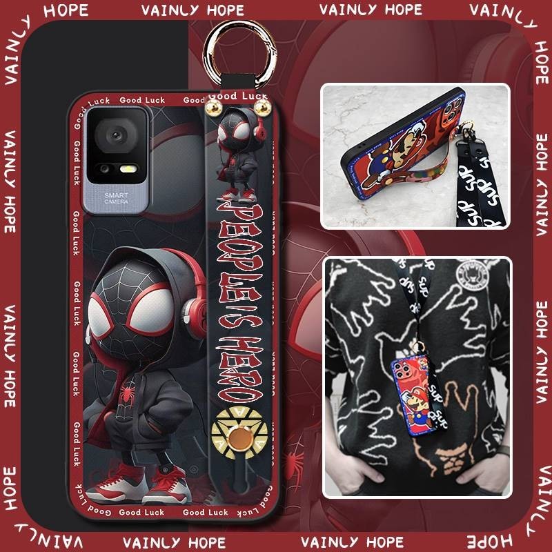 Cartoon Lanyard Phone Case For TCL 405/406/408/T506S phone pouch Anti-knock Waterproof cell phone co