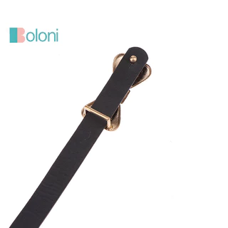 [Boloni] โบว์หัวเข็มขัดสุภาพสตรีสิทธิบัตรหนังชุด Rhinestones ตกแต่งเข็มขัดบางขนาดเล็กสําหรับผู้หญิงออกแบบใหม่