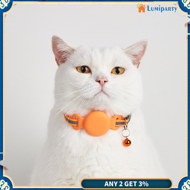 Lumiparty ปลอกคอแมว Gps Tracker พร้อมกระดิ่ง สายรัดปรับได้ ความรักการตกแต่ง ตัวติดตามแมว น้ําหนักเบา