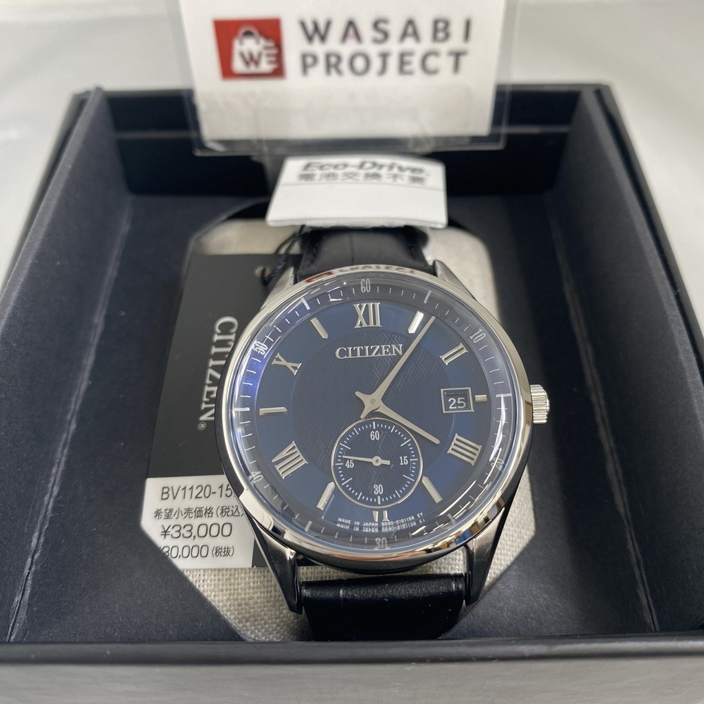 [Authentic★Direct from Japan] CITIZEN BV1120-15L Unused Eco Drive Sapphire glass Navy SS Calf Men Wrist watch นาฬิกาข้อมือ
