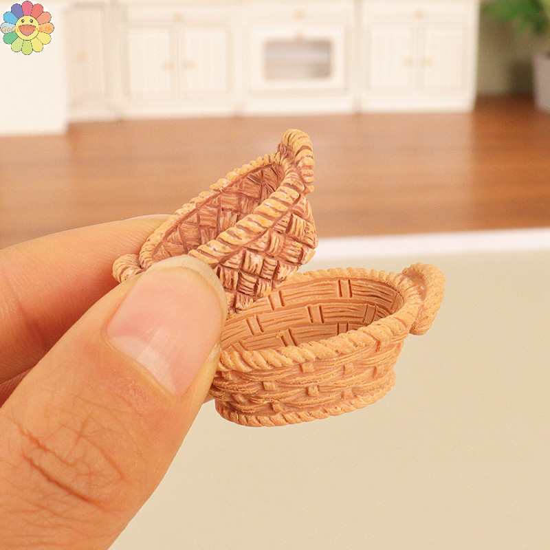 Gogo 1/12 ตุ ๊ กตาจําลองผักตะกร ้ าเก ็ บอาหาร Dollhouse Miniature ตกแต ่ งห ้ องครัวตุ ๊ กตา House อุปกรณ ์ เสริม TH