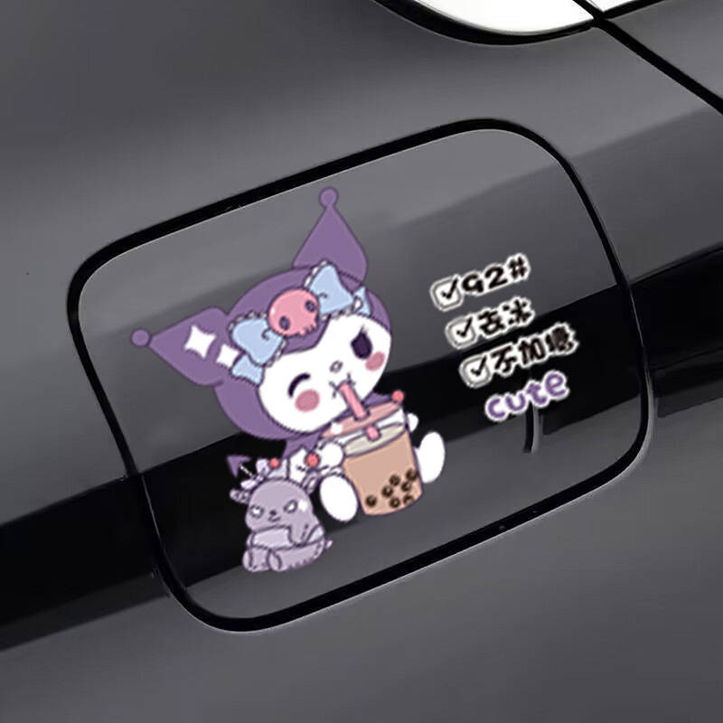 Fuel Tank Cap Bumper Stickers Cute Personalized Car Beaver Clow Fan Stickers Creative Oil Number Waterproof Cartoon Fuel Stickers Car Kuromi Cute Car 1fuQ