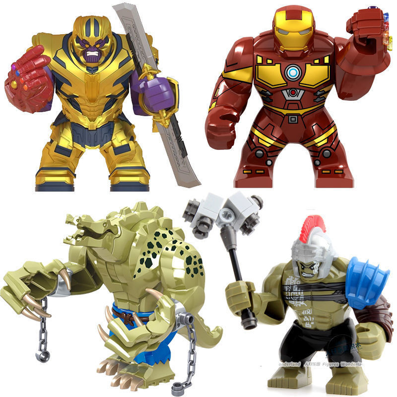 ใช ้ งานร ่ วมกับ Lego Marvel Avengers Iron Man Anti-Hulk Mecha Hulk Thanos Building Blocks Minifigure ของเล ่ น QWWQ