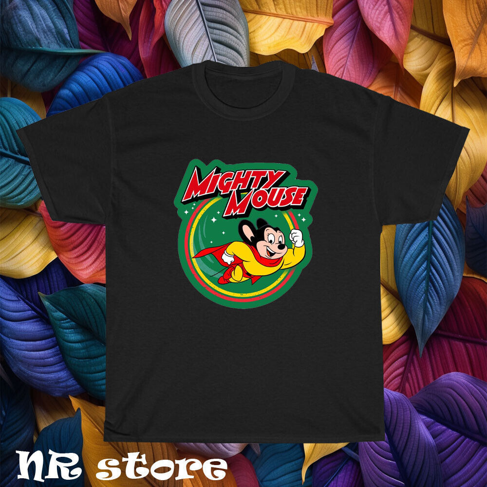 ใหม่ Mighty Mouse การ์ตูน Retro Tv Series โลโก้ Tshirt สําหรับ Man