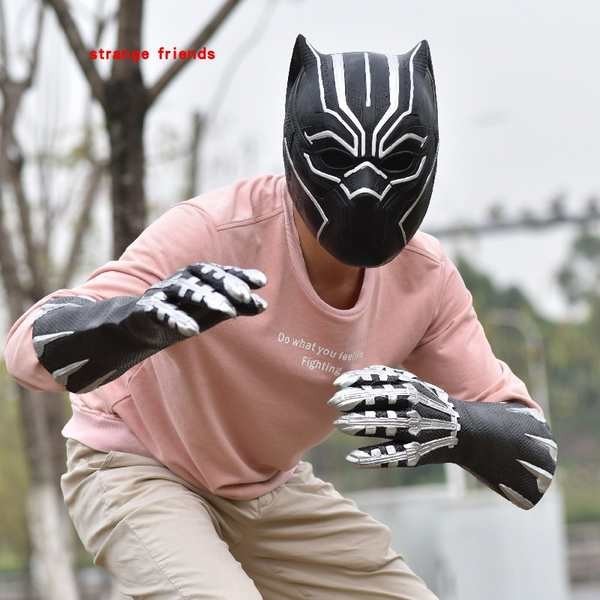 หน้ากากแฟนซี หน้ากากวันสงกรานต์ Black Panther Mask Hood Superhero Hood คอสเพลย์หมวกกันน็อคปาร์ตี้ถ่ายทอดสดอินเทอร์เน็ตคนดังตลกและตลก