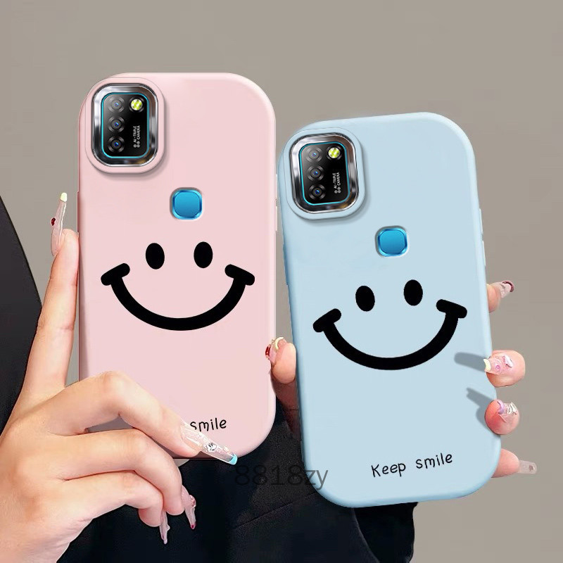 เคส infinix smart 5 TPU Soft Case เคสโทรศัพท์ซิลิโคน การออกแบบเลนส์ล่าสุด รูปแบบหน้ายิ้มเรียบง่าย