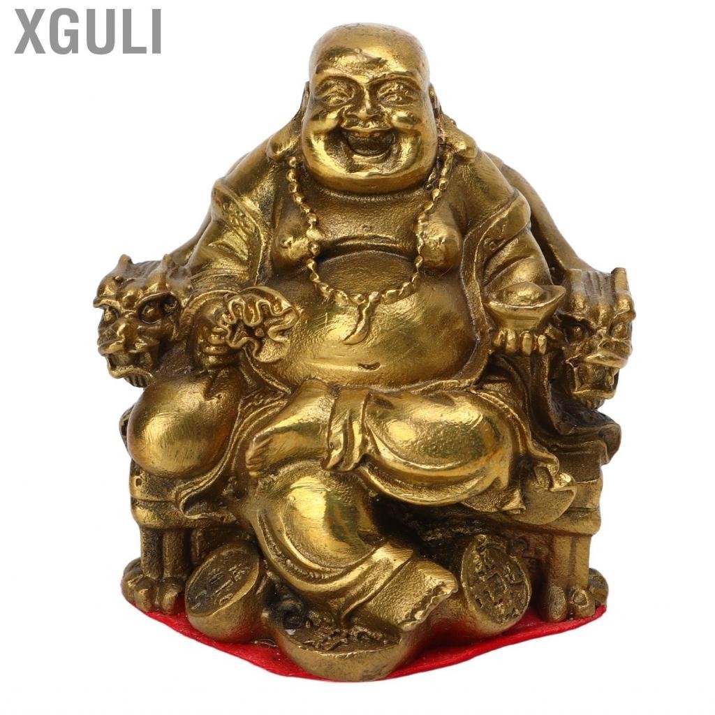 Xguli Maitreya Statue 2.56in High Strong Durable Brass Laughing Buddha For Car