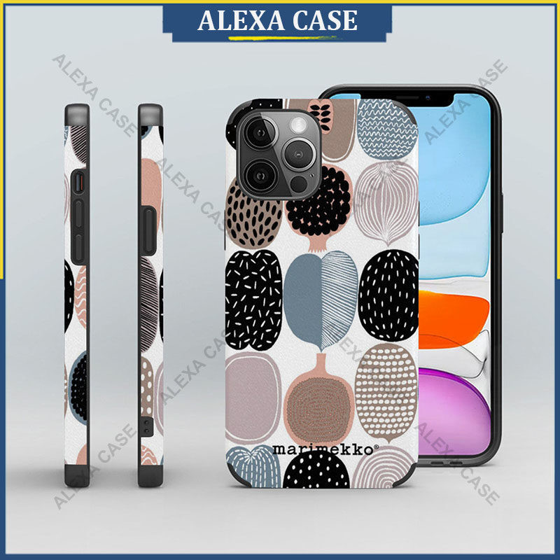 เคสโทรศัพท์ Marimekko สําหรับ iPhone 16 Pro Max / iPhone 15 Pro Max / iPhone 14 Pro Max / iPhone 12 Pro Max / XS Max / iPhone 8 Plus / iPhone SE Lambskin เคสป้องกัน UW2V8A