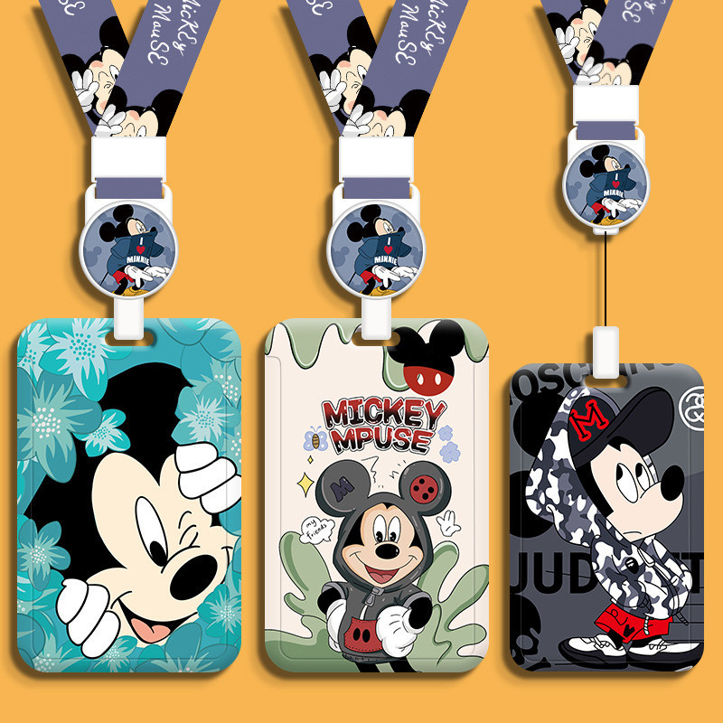อะนิเมะ Mickey Minnie Retractable EasyCard ผู ้ ถือเชือกเส ้ นเล ็ กพวงกุญแจนักเรียน Campus ผู ้ ถือบัตรเชื ่ อมต ่ อบัตรชายหญิงทํางาน ID ผู ้ ถือ Badge รถไฟใต ้ ดินอาหารผู ้ ถือบัตรรถบัส