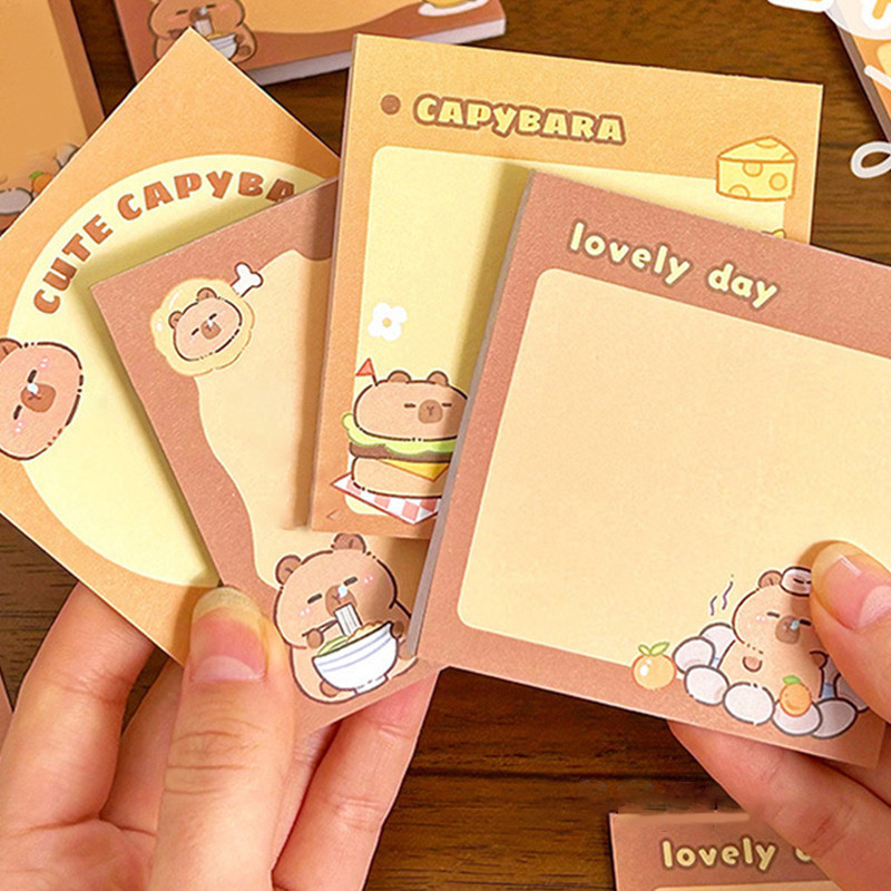 50 แผ ่ นน ่ ารักการ ์ ตูน Capybara Memo กระดาษโรงเรียนแบบพกพา Mini Memo Pad