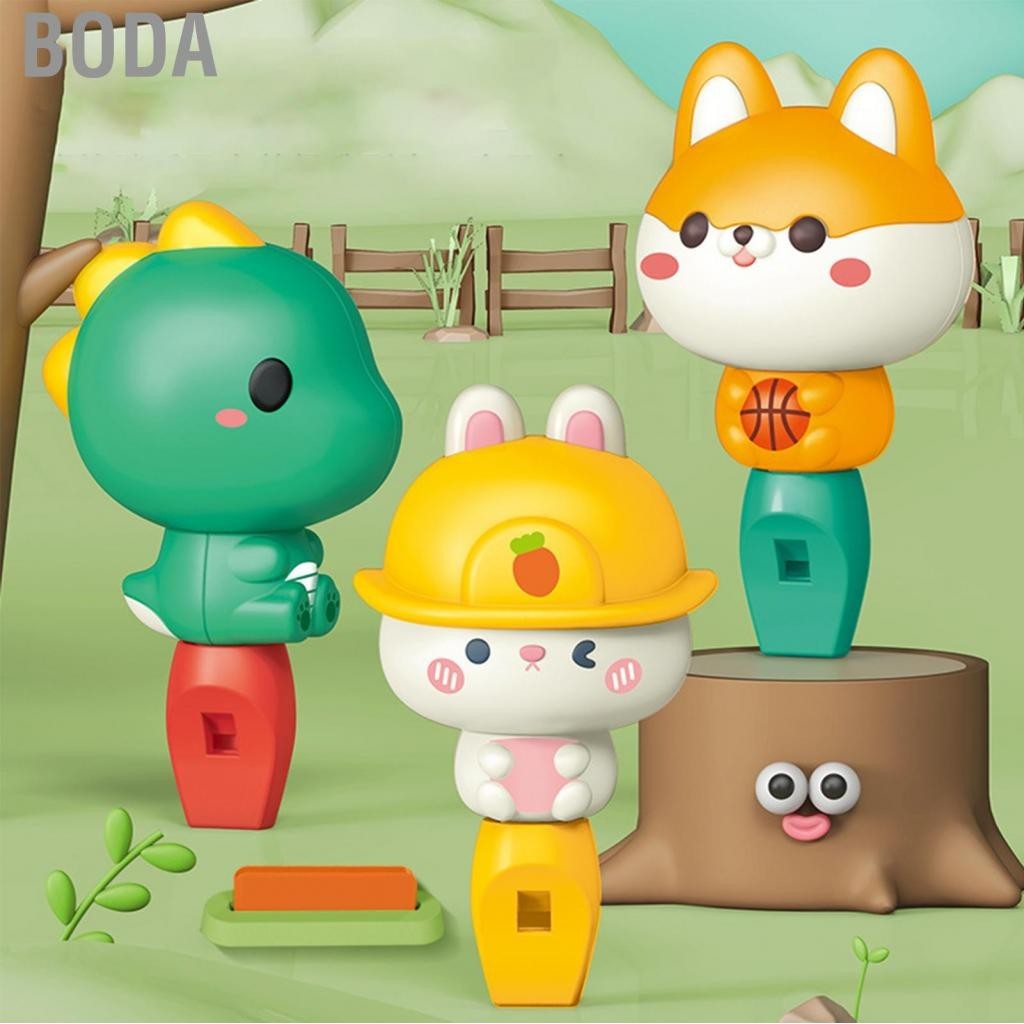Boda mobile musical Cartoon Whistle Cute Kids Plastic Portable Toy with Lanyard for Kindergarten  Preschool
