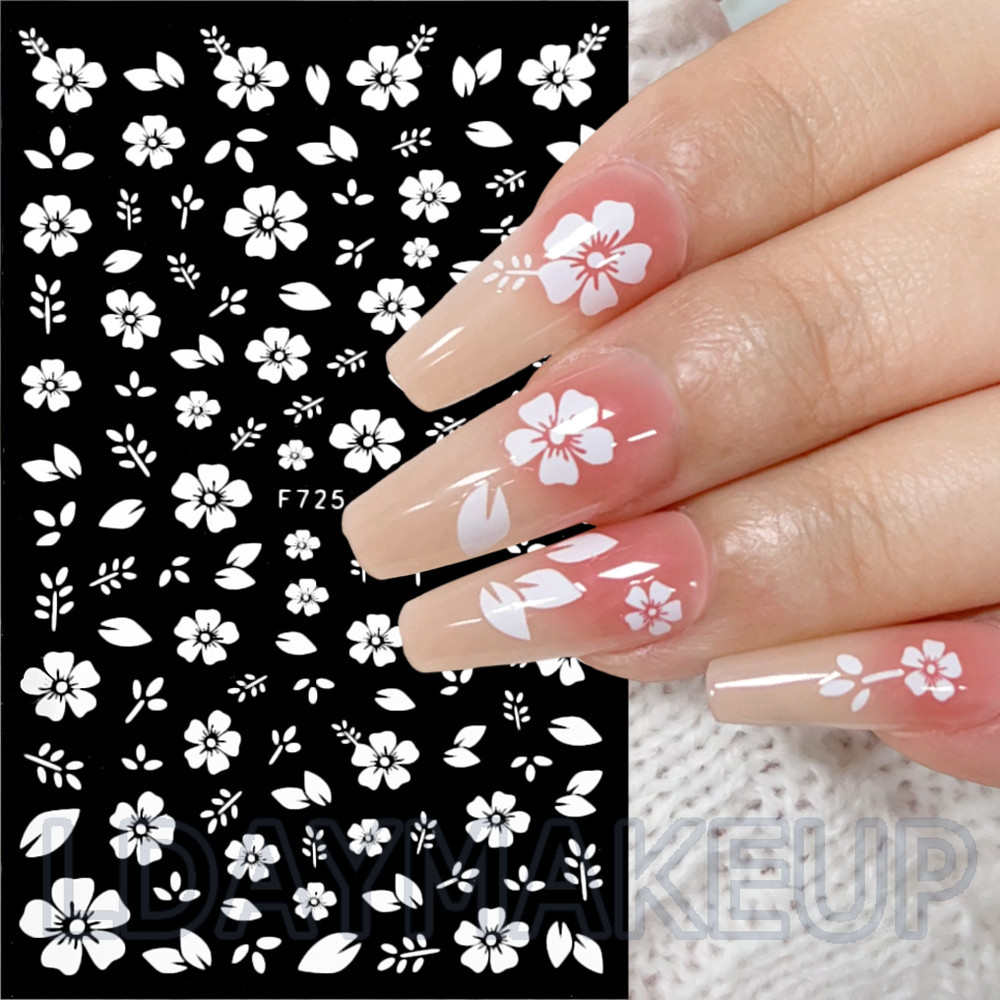 เวอร์ชั่นเกาหลี Cherry Blossom Nail Sticker DIY Art Flower Design Nail Art Patch กันน้ําตกแต่งเล็บ