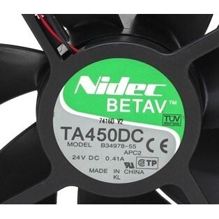 Nidec BETAV TA450 B34978-55 24V 0.41 พัดลมอินเวอร์เตอร์ 12 ซม.